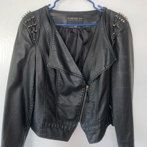 Forever 21 plus 2x Pleather jacket with spikes